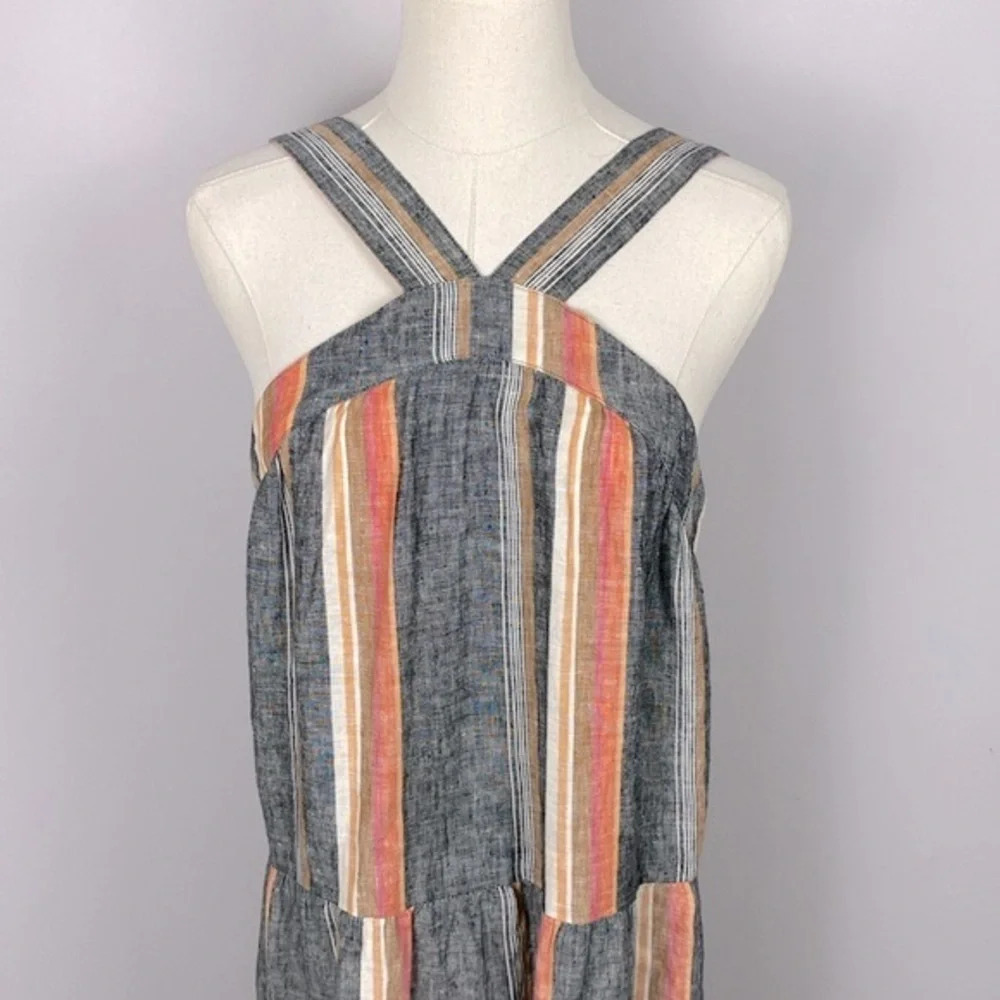 joie Rosabel Halter 100% Linen Tiered Maxi Dress Nordstrom size medium - Picture 3 of 16